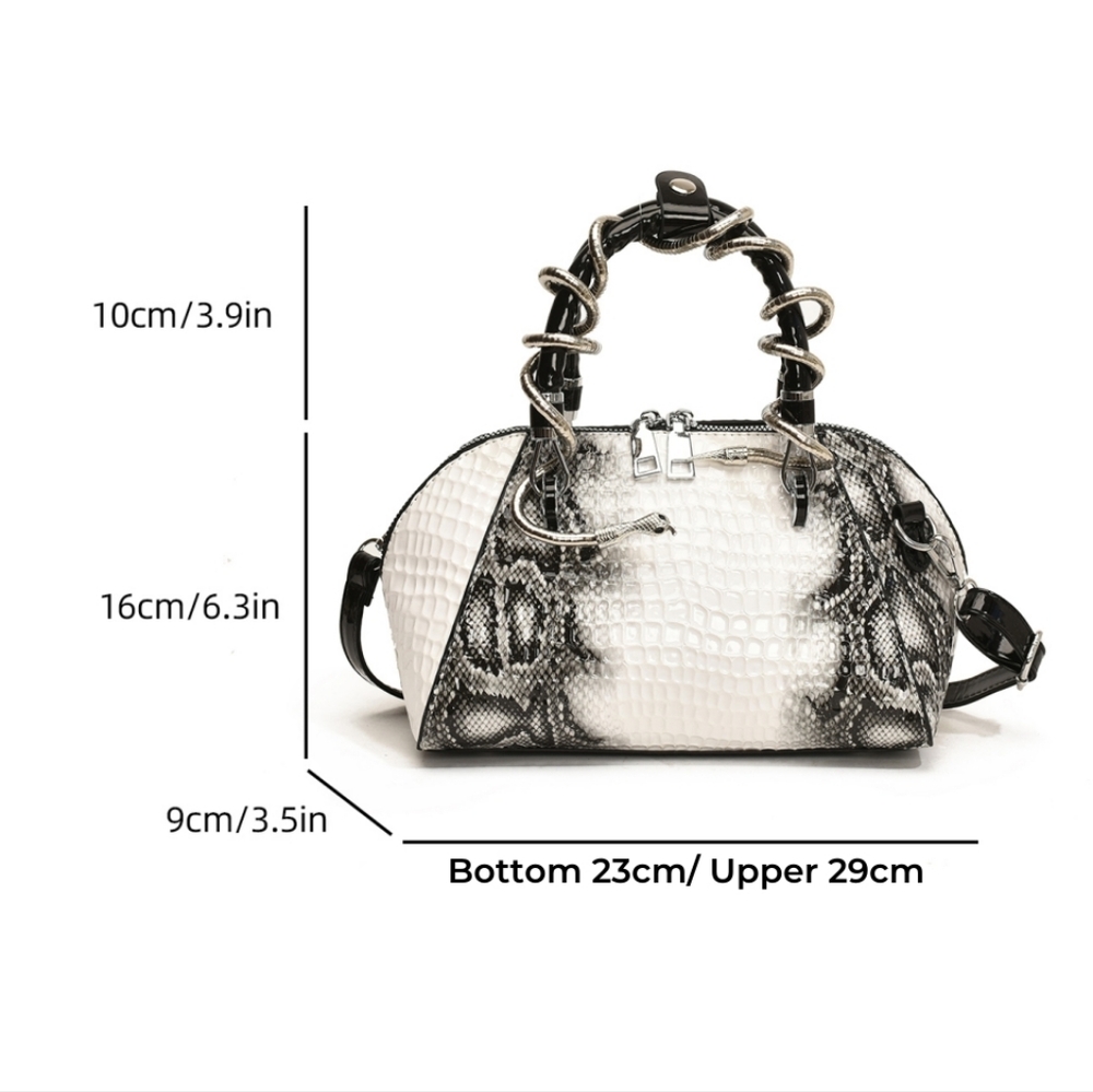 Designer Luxury Bags For Women Crocodile Pattern Top-handle Shell Bag - Picture 6 of 6